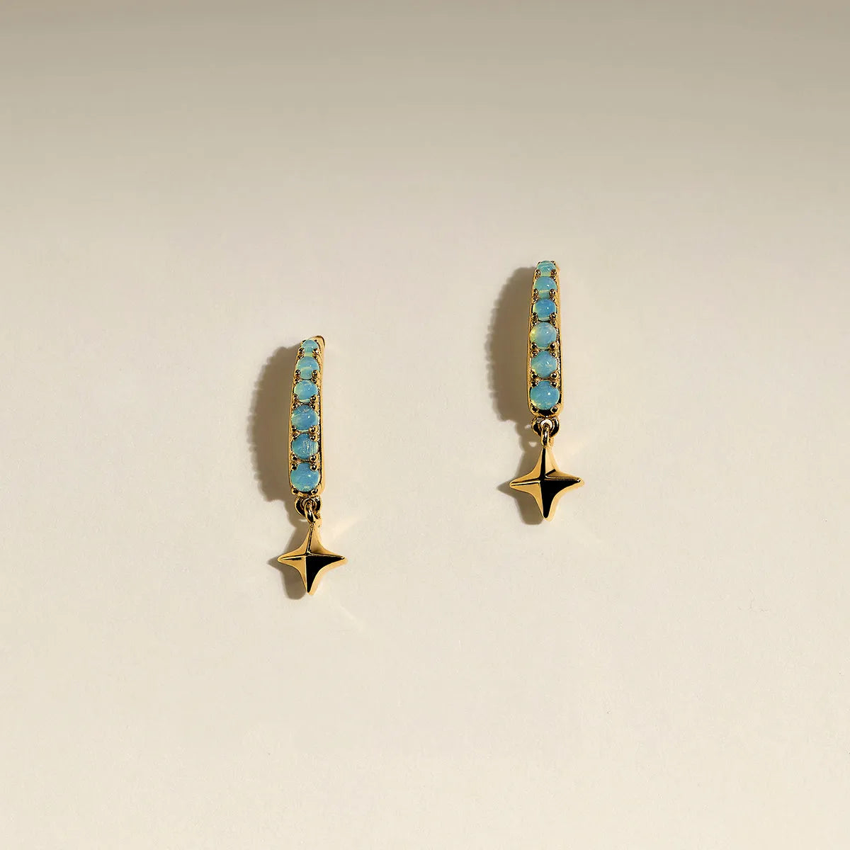 Cosmic Opal Hook Earrings in Gold