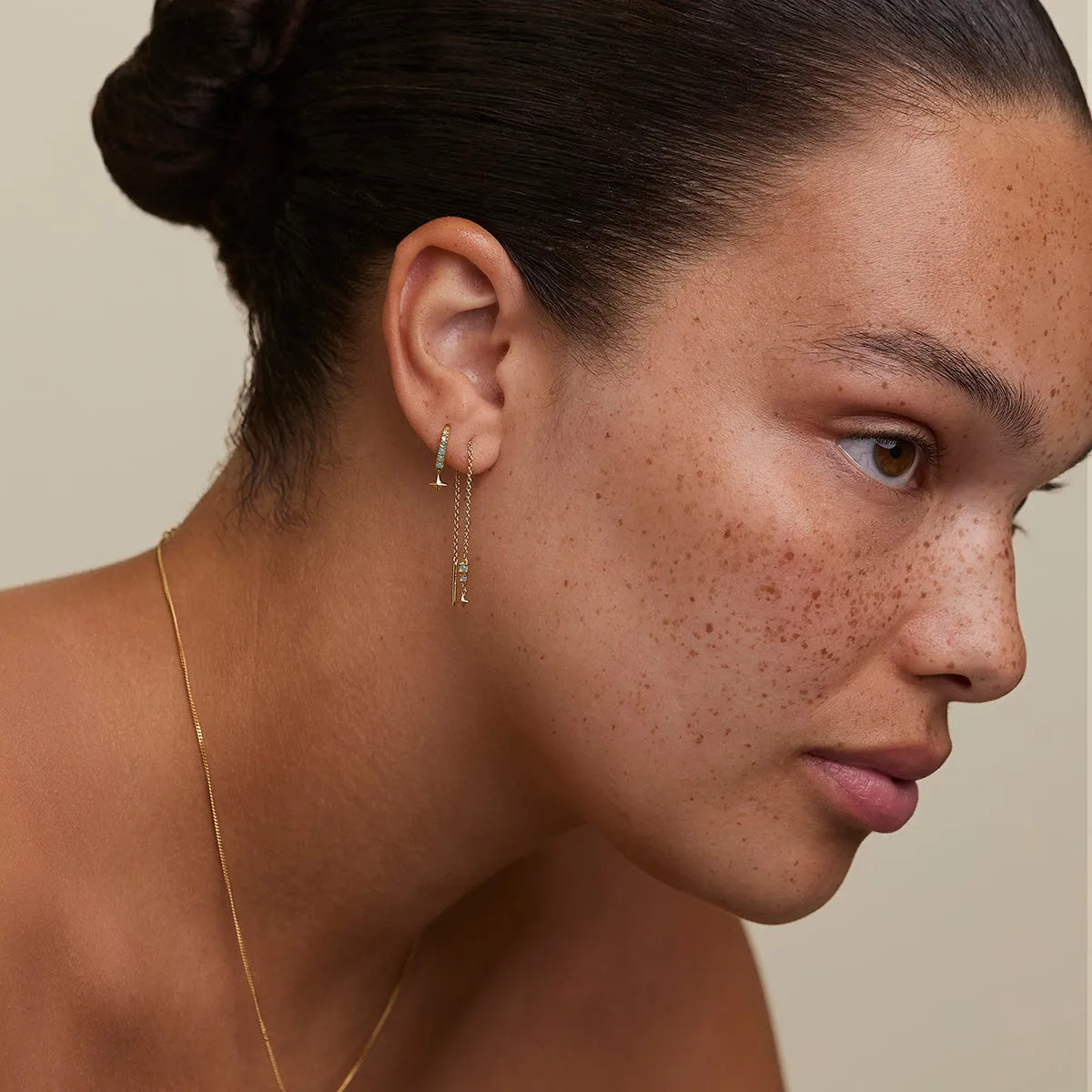 Cosmic Opal Hook Earrings in Gold