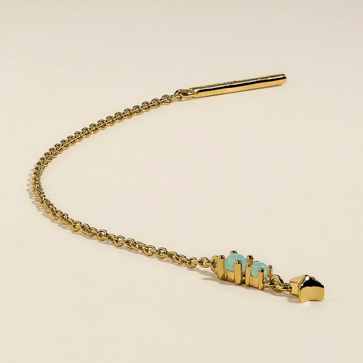 Cosmic Opal Thread Earrings in Gold