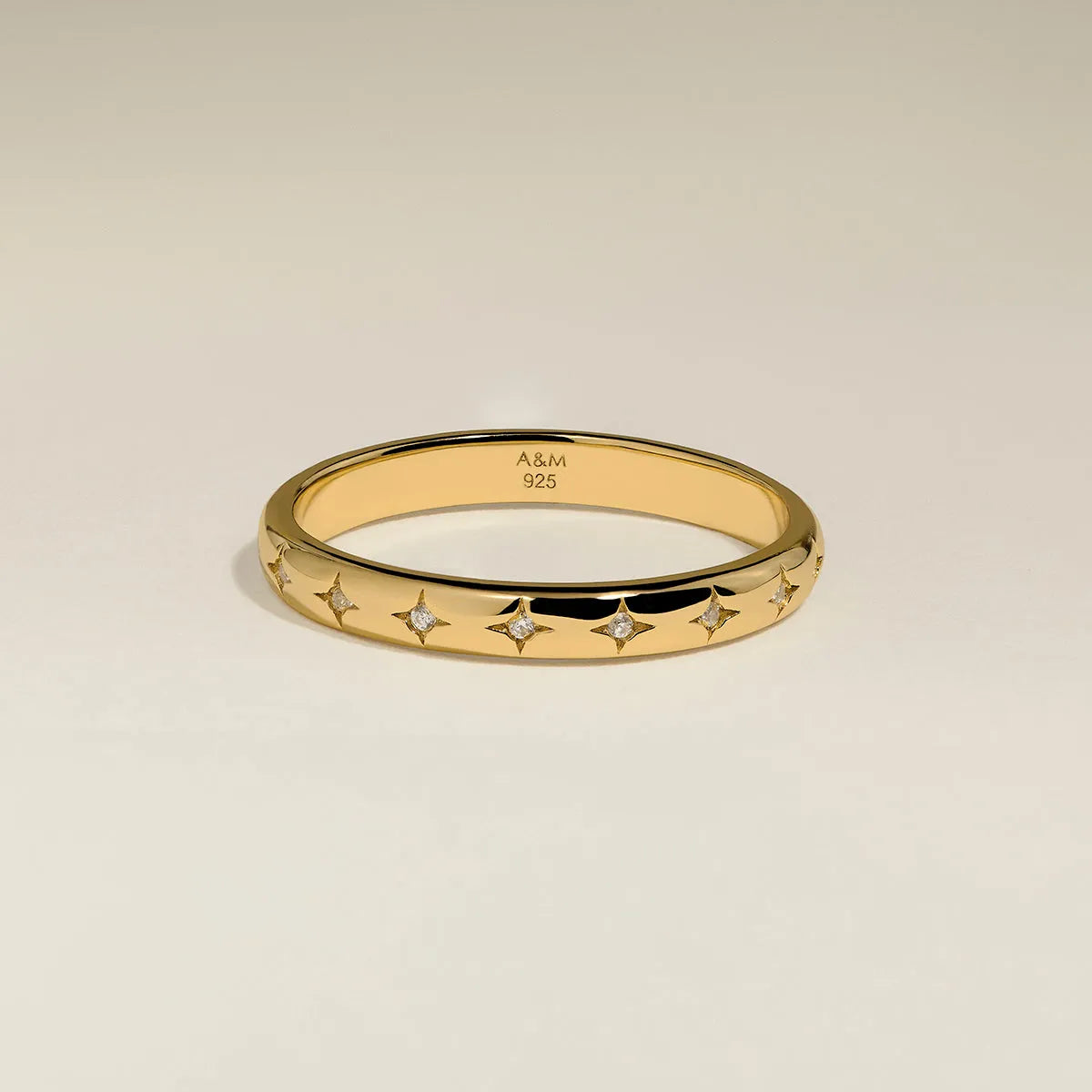 Cosmic Star Band Ring in Gold