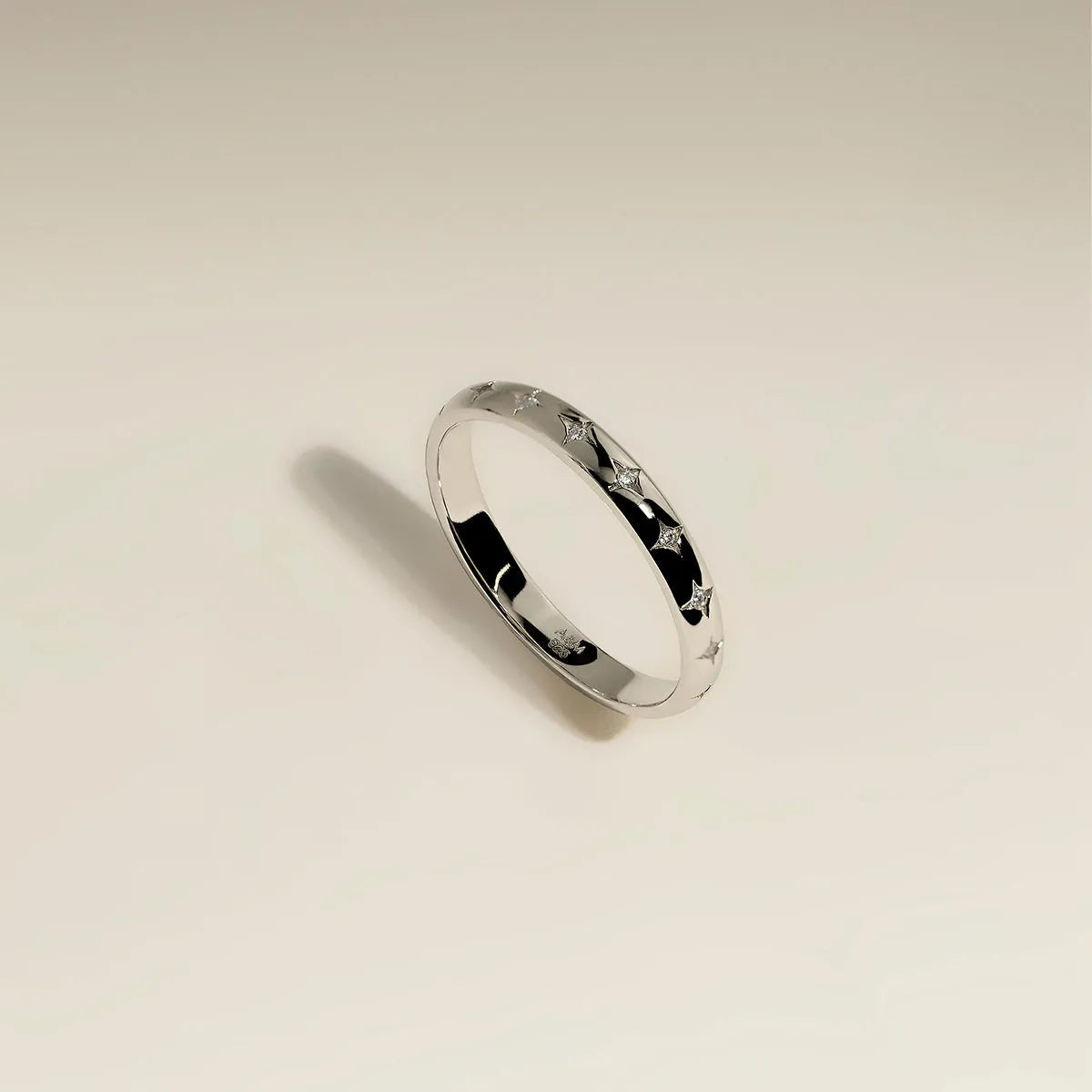 Cosmic Star Band Ring in Silver