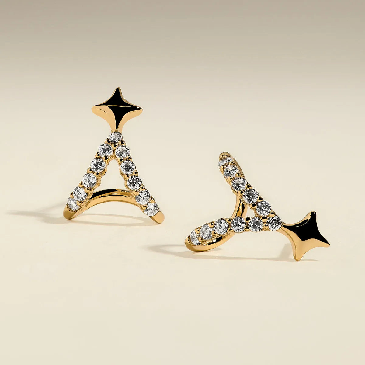 Cosmic Star Illusion Studs in Gold