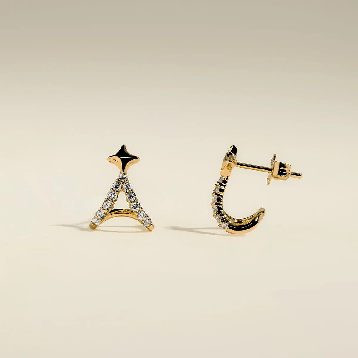 Cosmic Star Illusion Studs in Gold