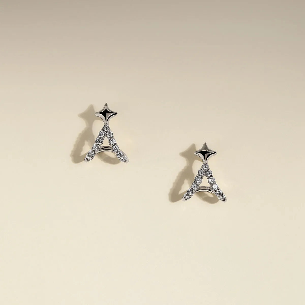 Cosmic Star Illusion Studs in Silver