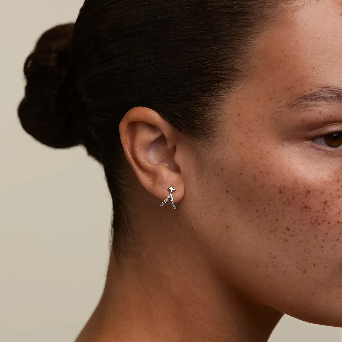 Cosmic Star Illusion Studs in Silver