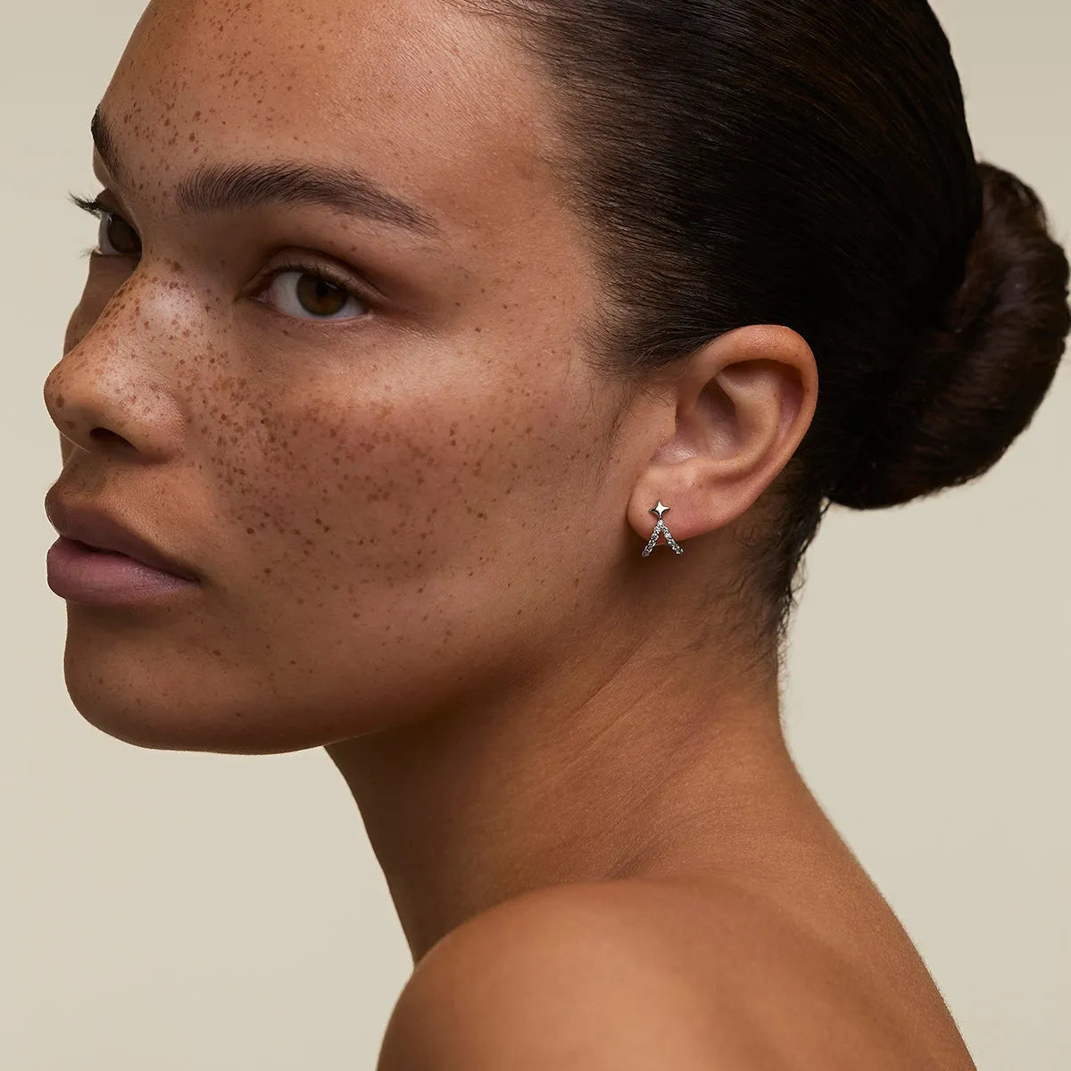 Cosmic Star Illusion Studs in Silver