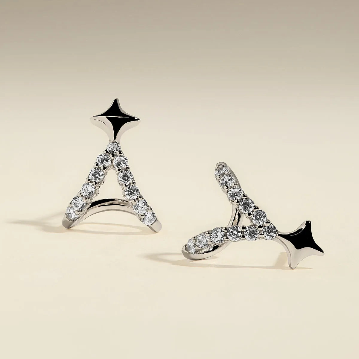 Cosmic Star Illusion Studs in Silver