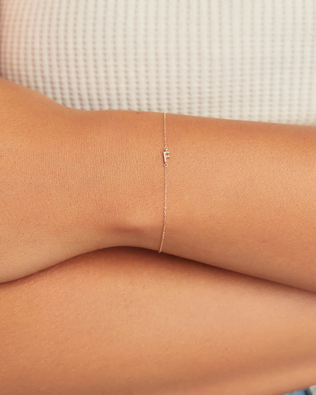 Crew Alphabet Bracelet in 14K Gold