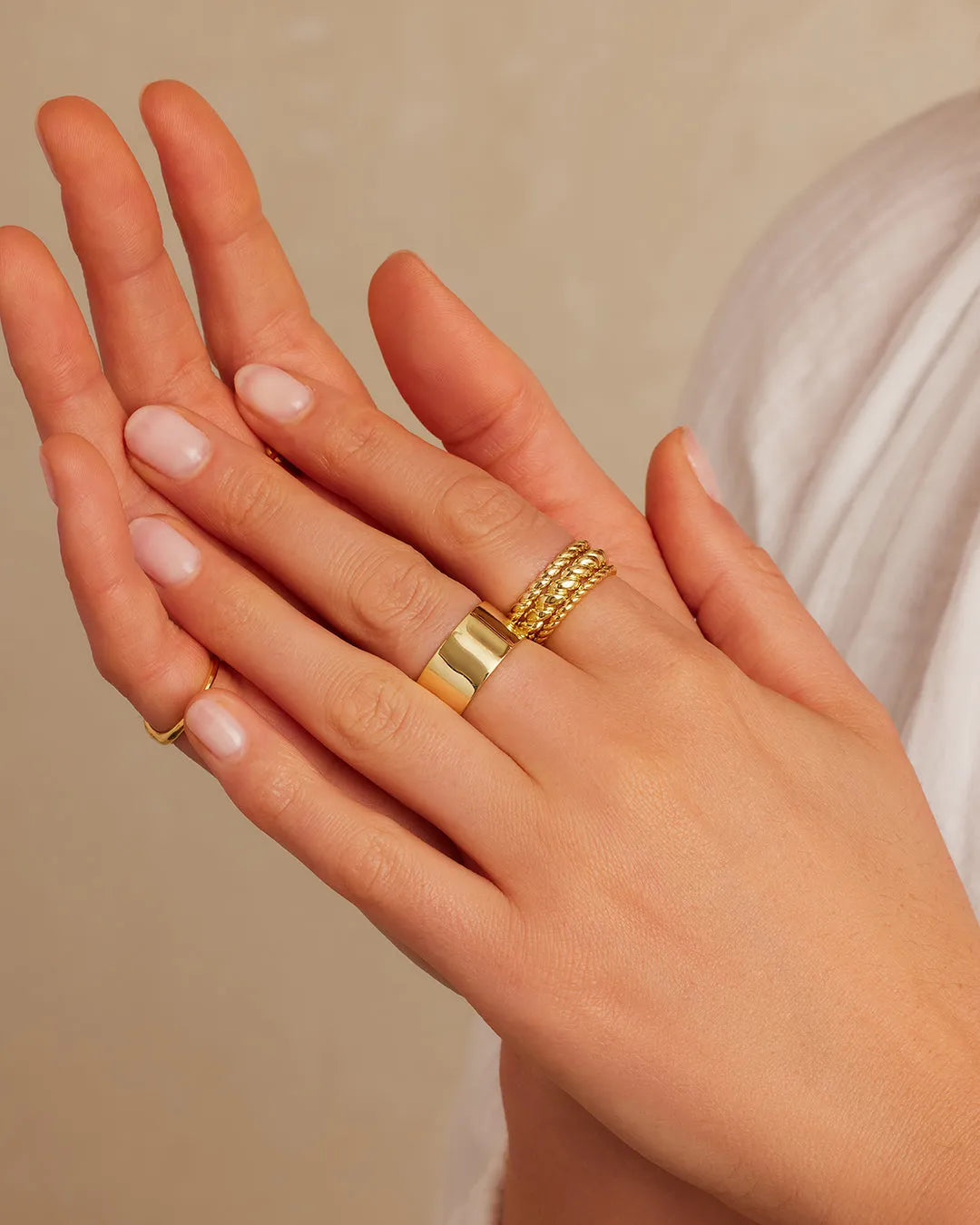 Crew Ring Set in 18K Gold Plated