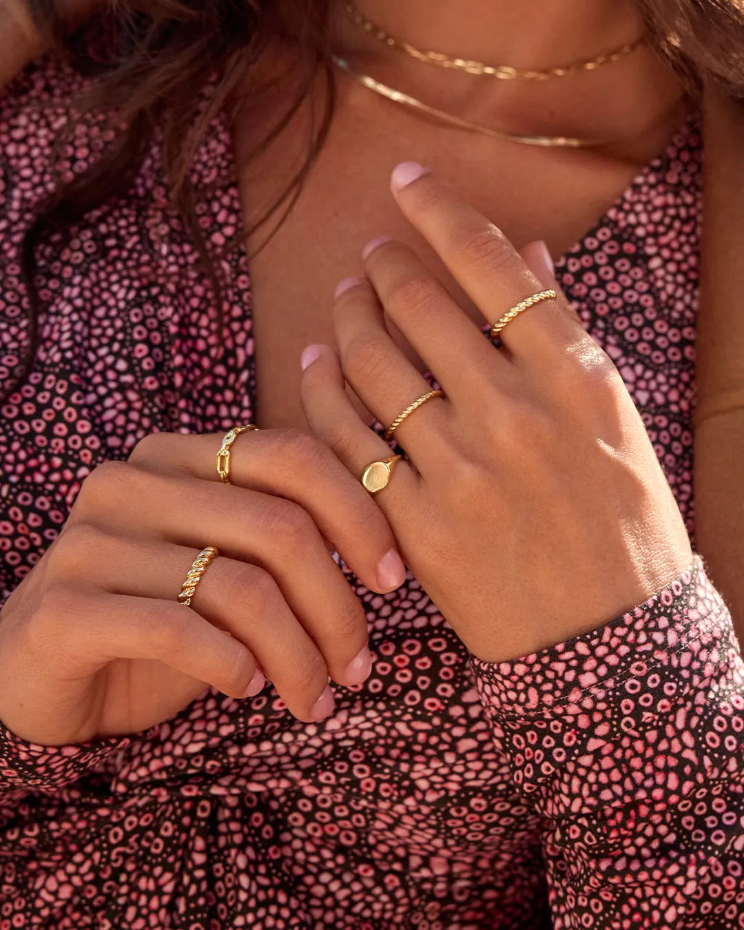 Crew Ring Set in 18K Gold Plated