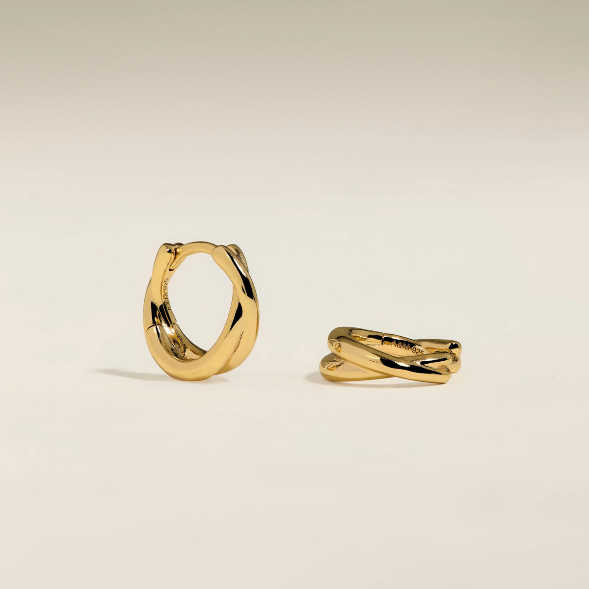 Crossover Illusion Huggies in Gold