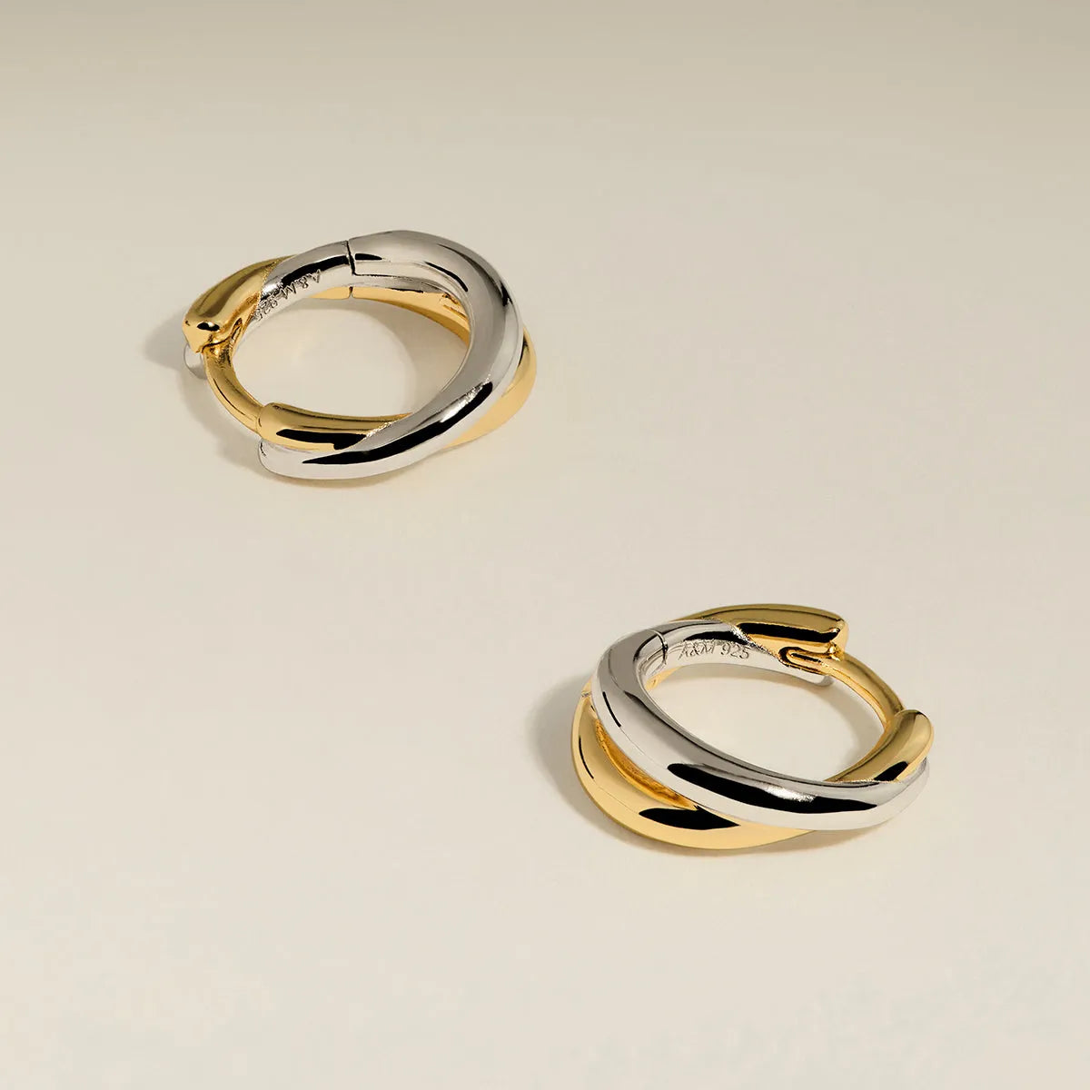Crossover Illusion Huggies in Mixed Metal