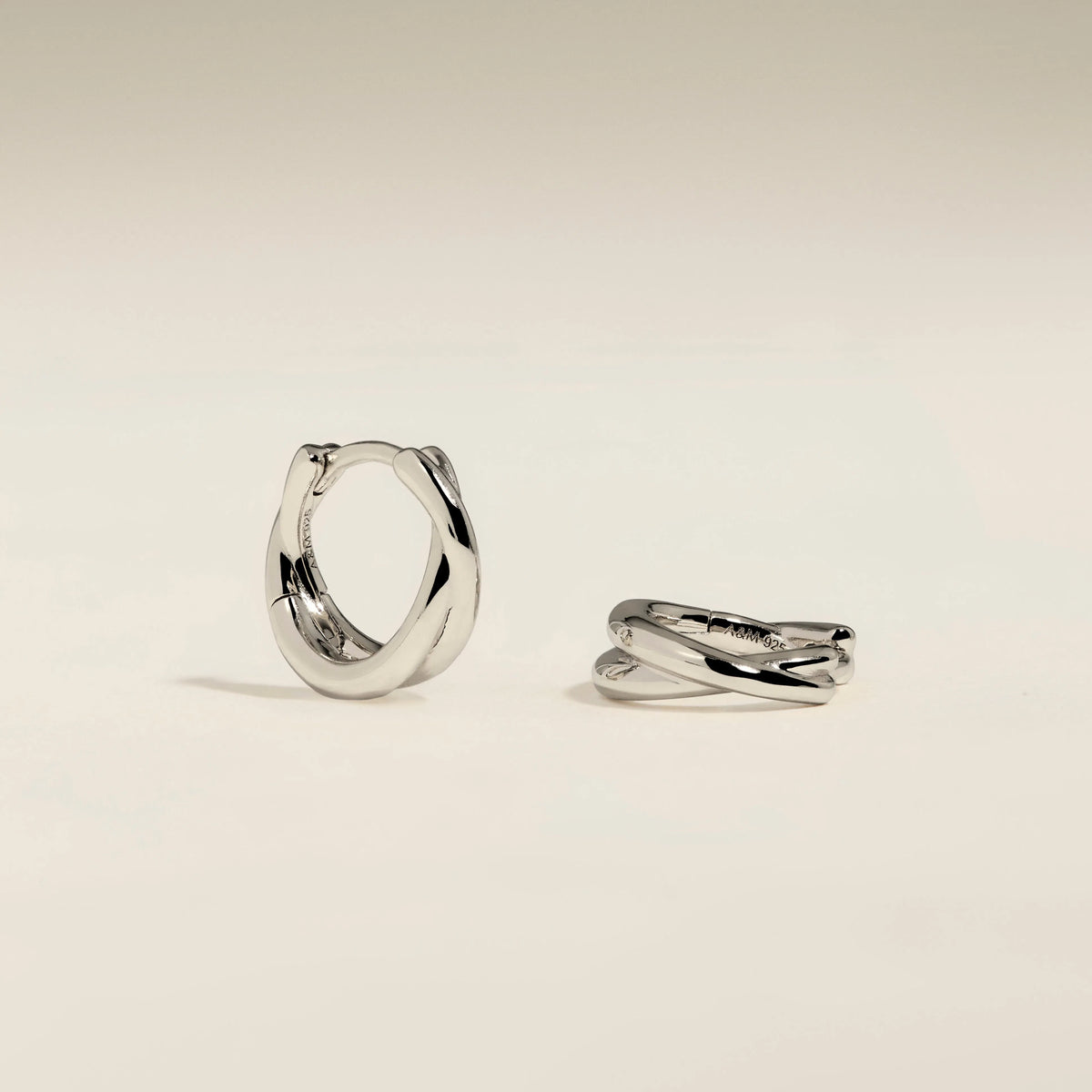 Crossover Illusion Huggies in Silver