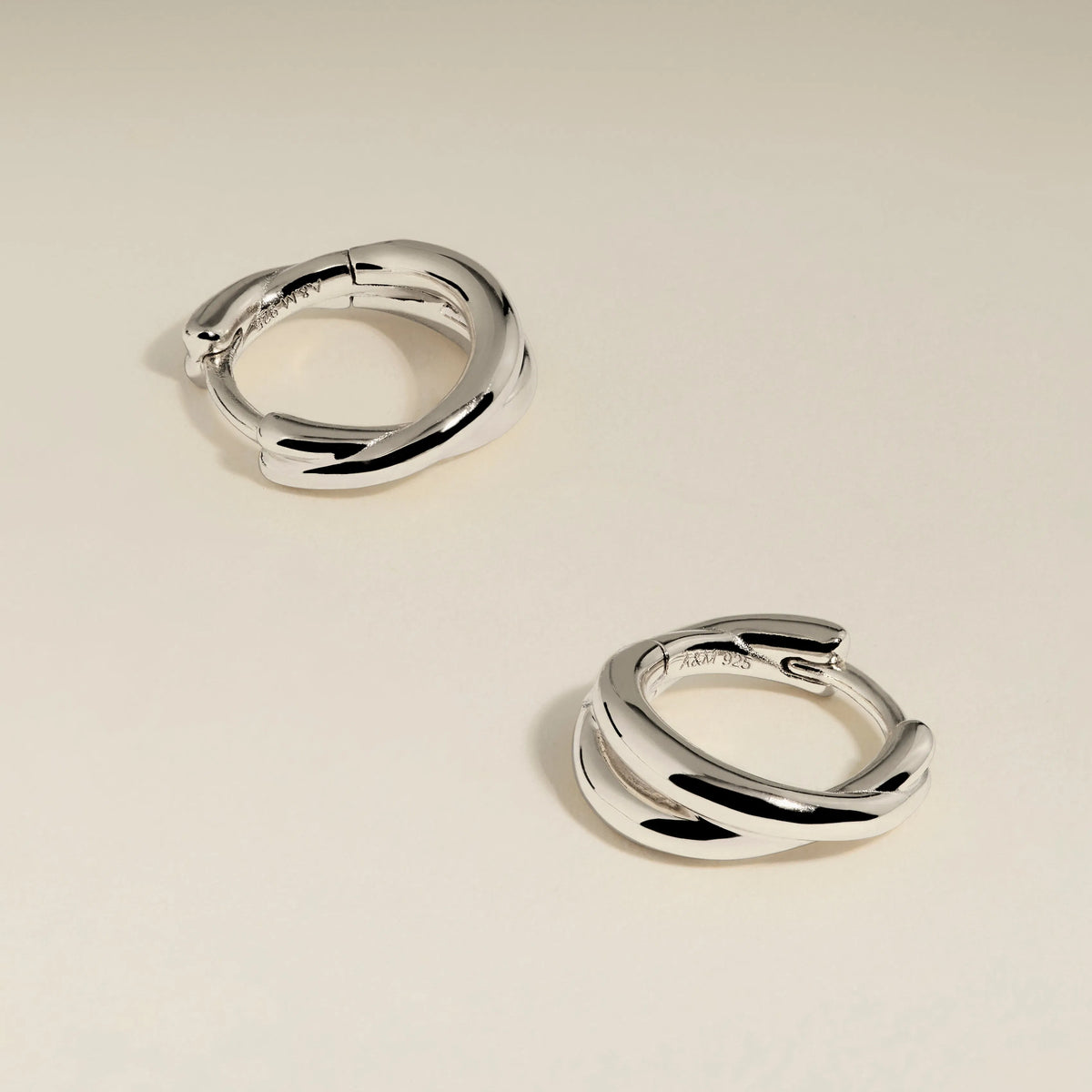 Crossover Illusion Huggies in Silver