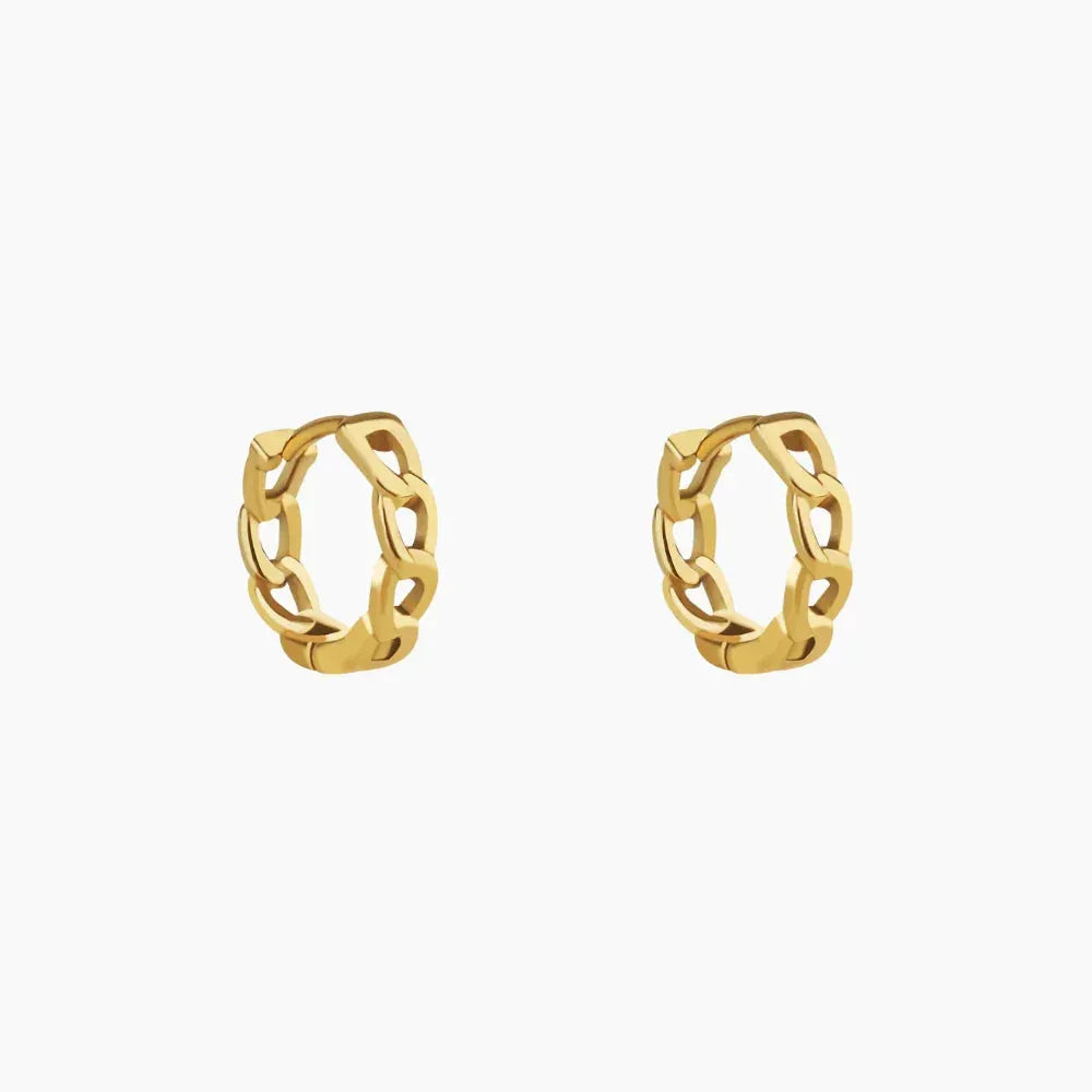 Cuban Link Huggie Earrings