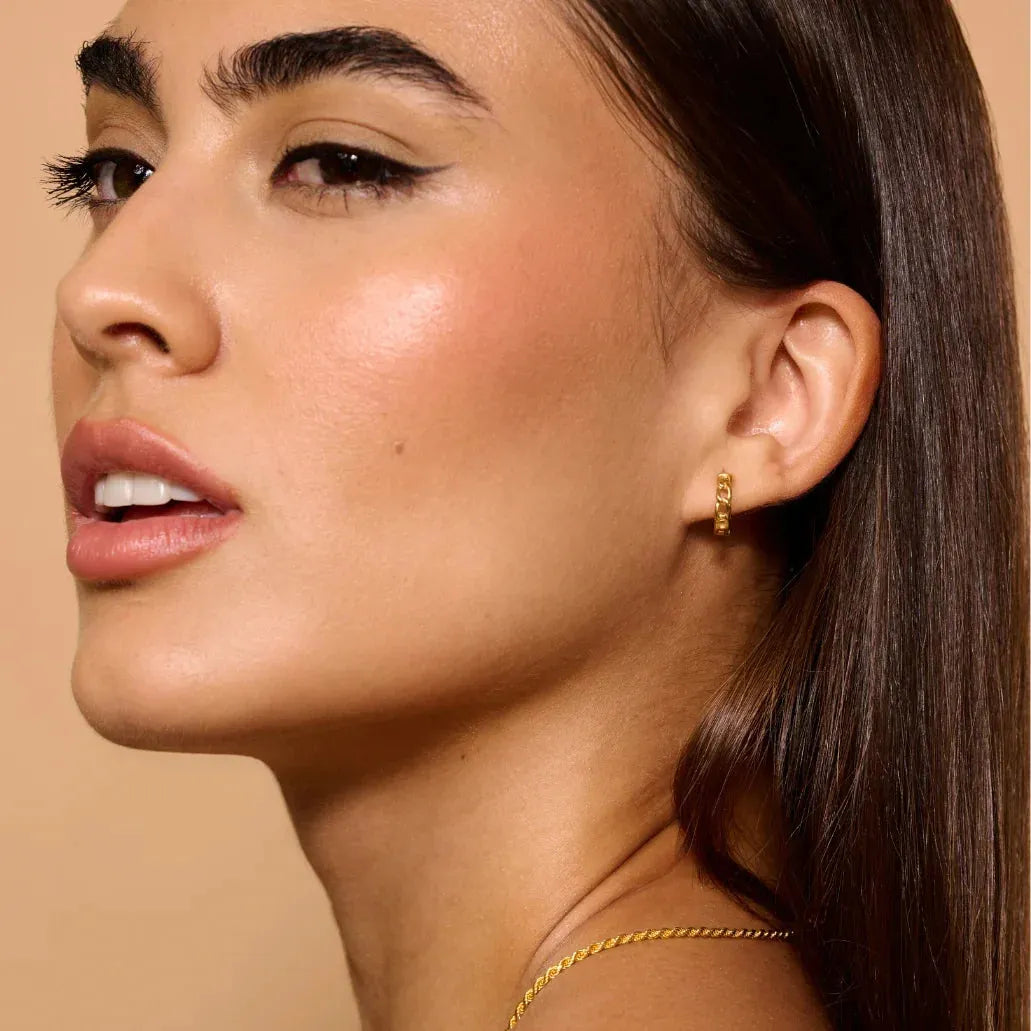 Cuban Link Huggie Earrings
