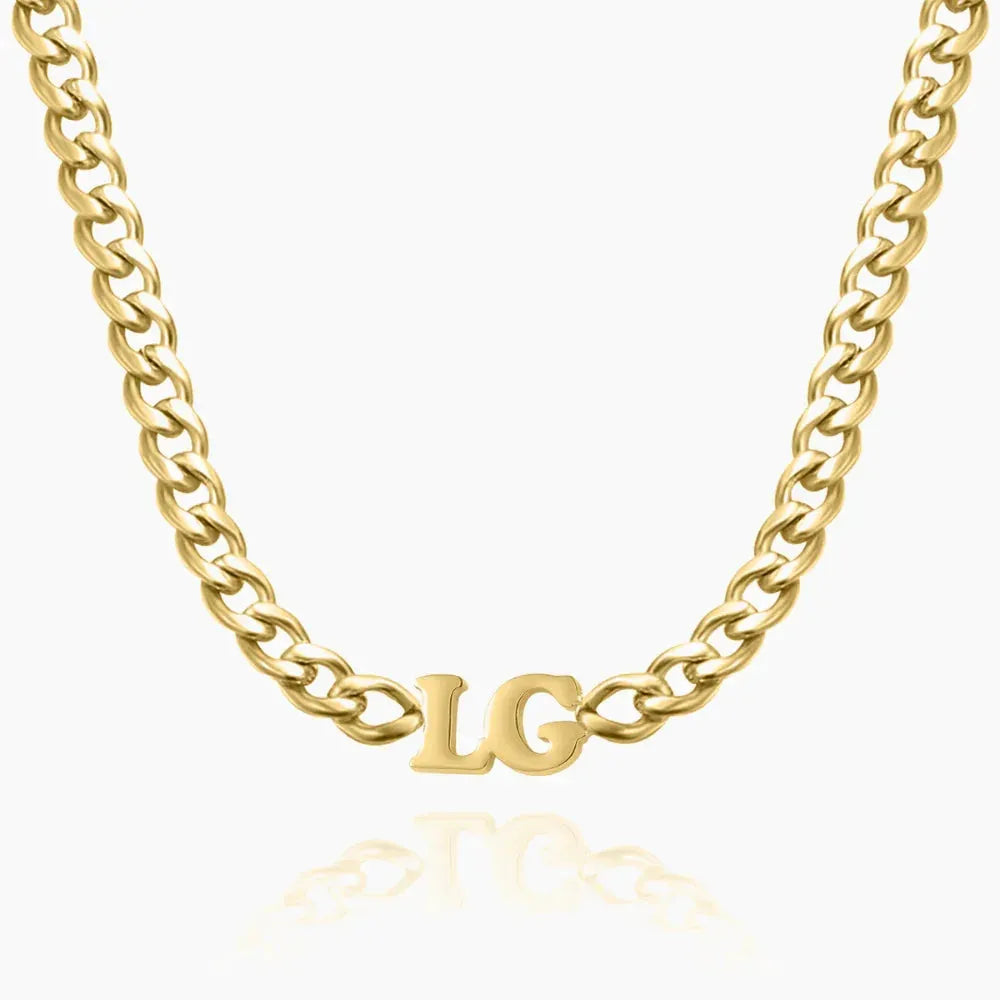 Custom Initials XL Cuban Chain Choker Necklace