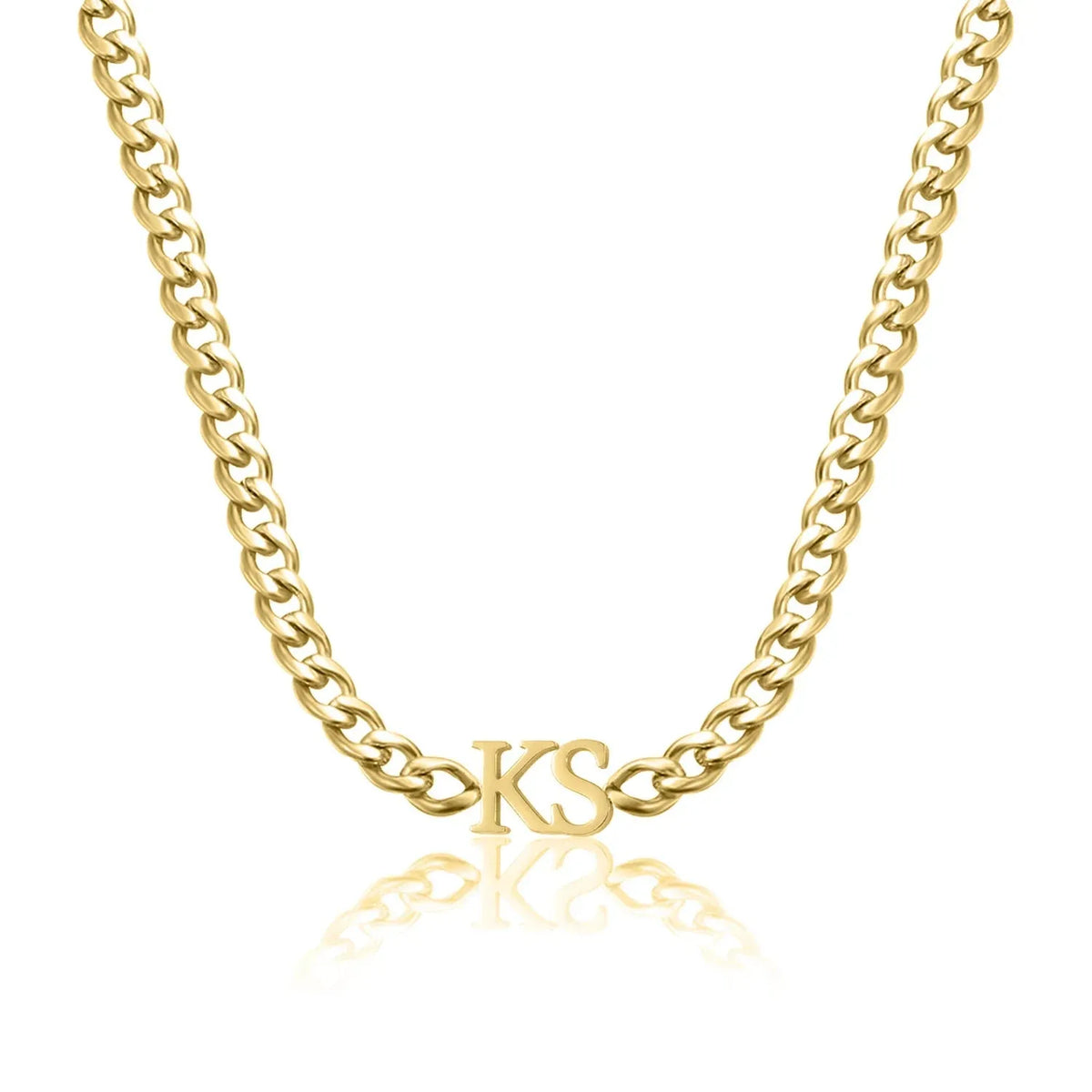Custom Initials XL Cuban Chain Choker Necklace
