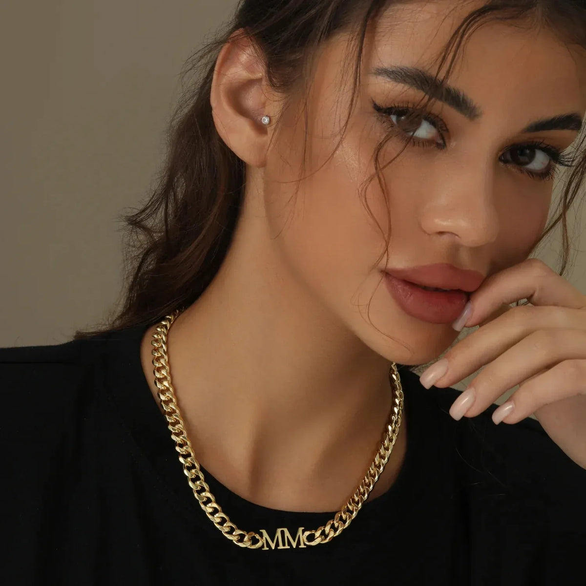 Custom Initials XL Cuban Chain Choker Necklace