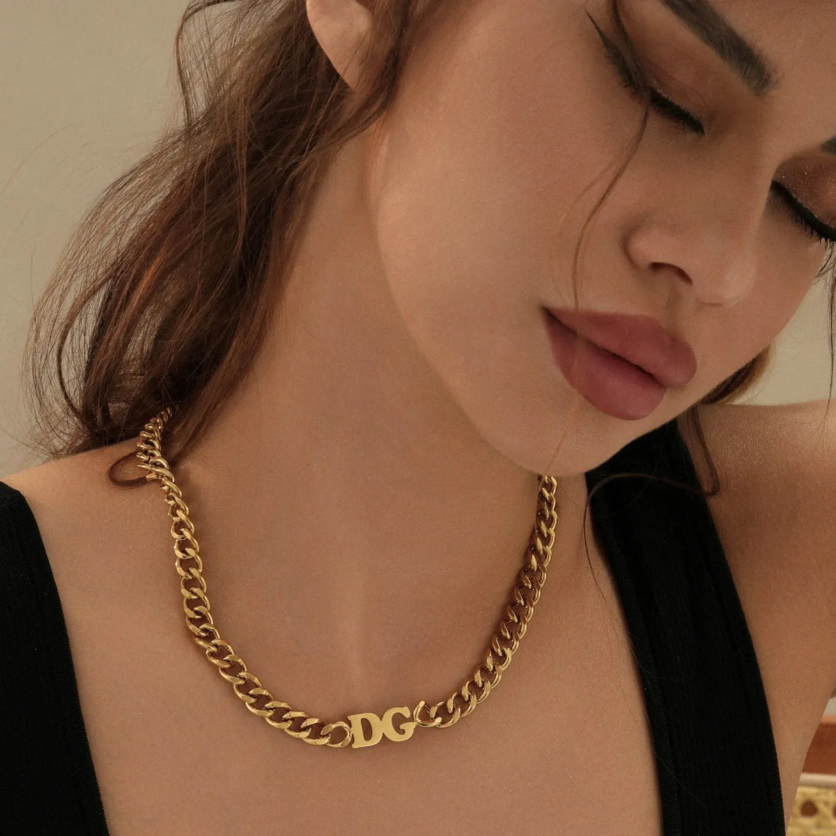 Custom Initials XL Cuban Chain Choker Necklace