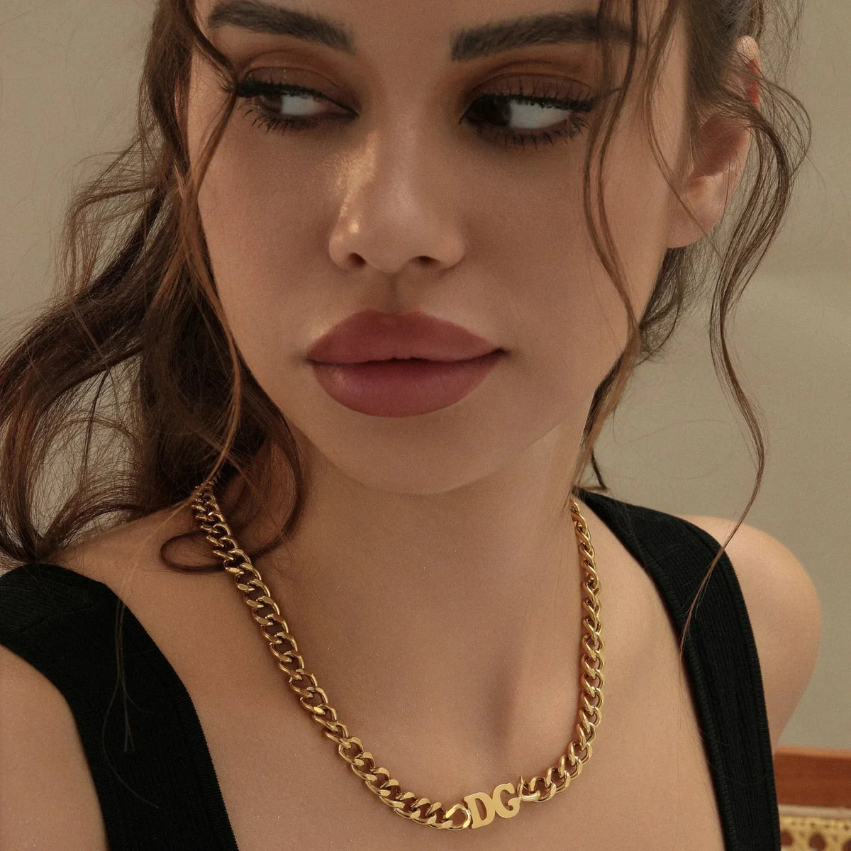 Custom Initials XL Cuban Chain Choker Necklace