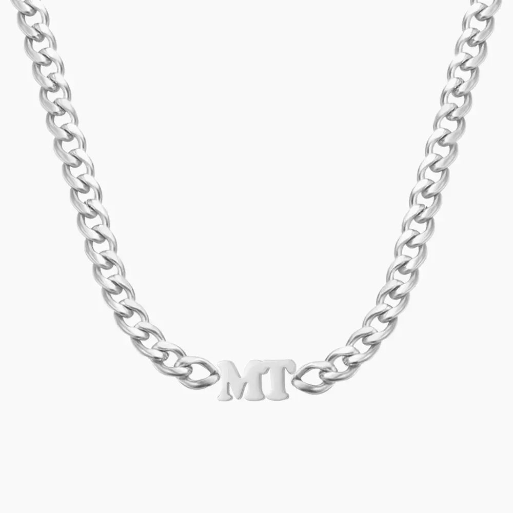 Custom Initials XL Cuban Chain Choker Necklace