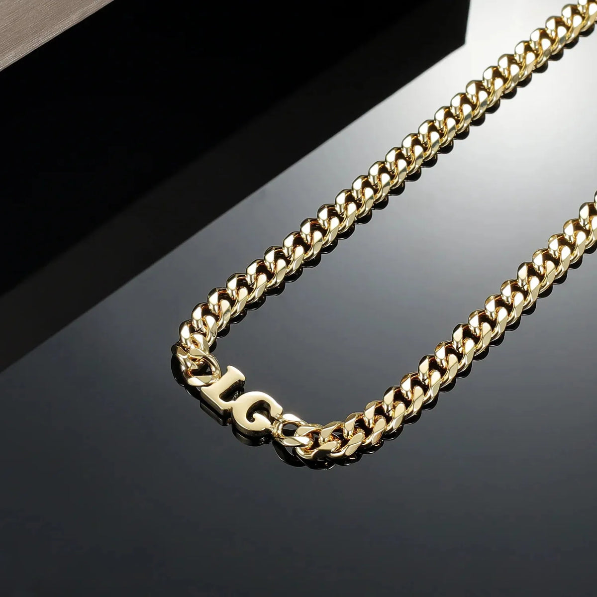Custom Initials XL Cuban Chain Choker Necklace