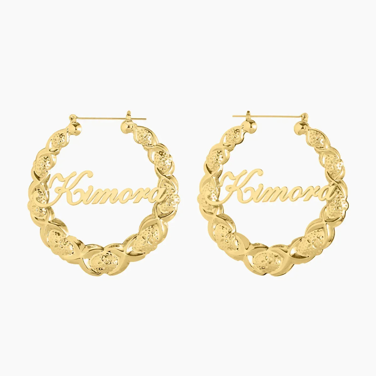 Custom XOXO Bamboo Hoop Earrings