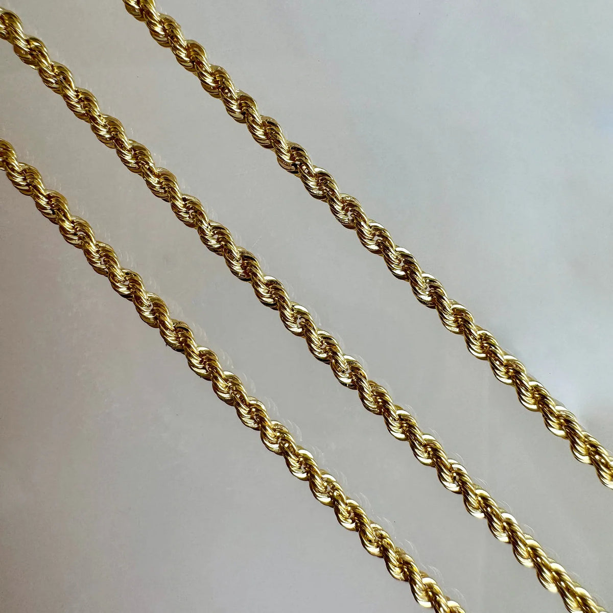 Dainty Rope Chain Necklace in 14K Gold