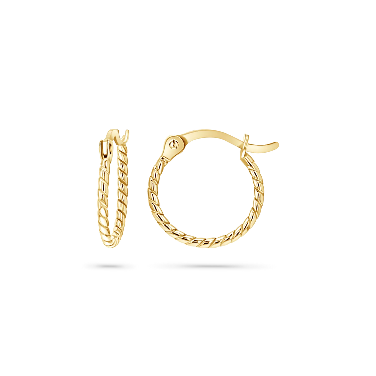 Dainty Twist Hoop Earrings in 14K Gold