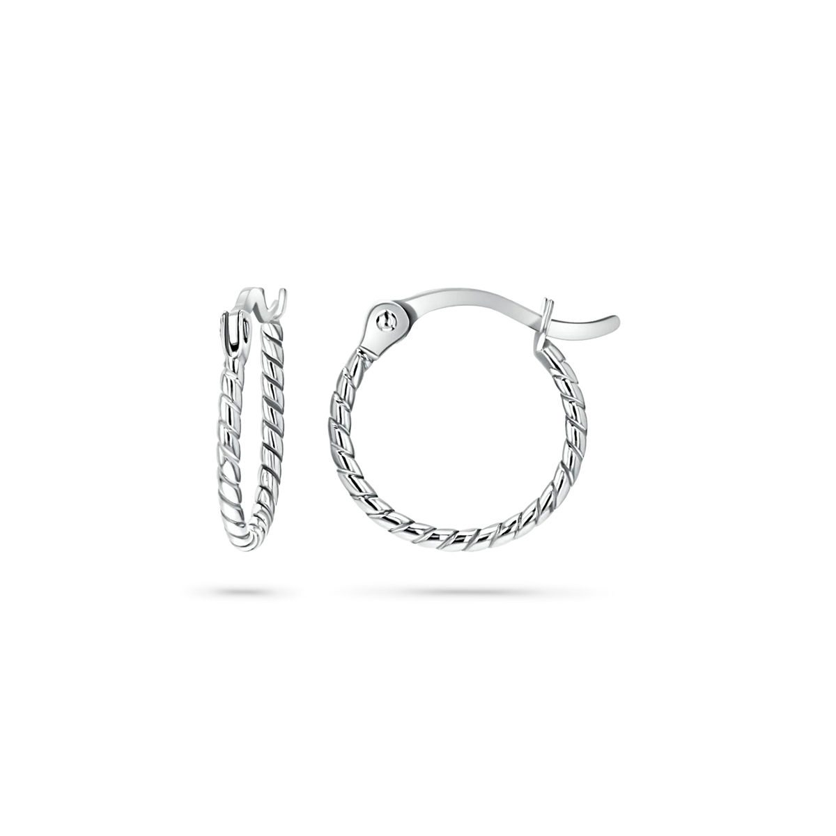 Dainty Twist Hoop Earrings in 14K Gold