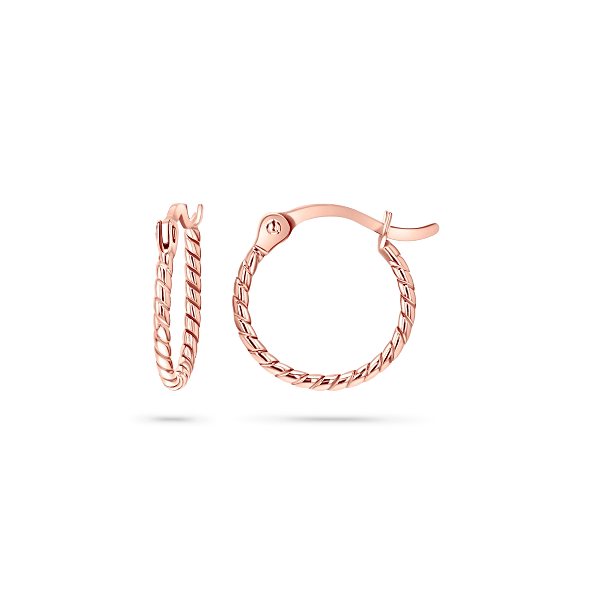 Dainty Twist Hoop Earrings in 14K Gold