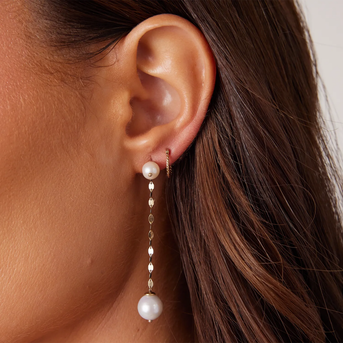 Dainty Twist Hoop Earrings in 14K Gold