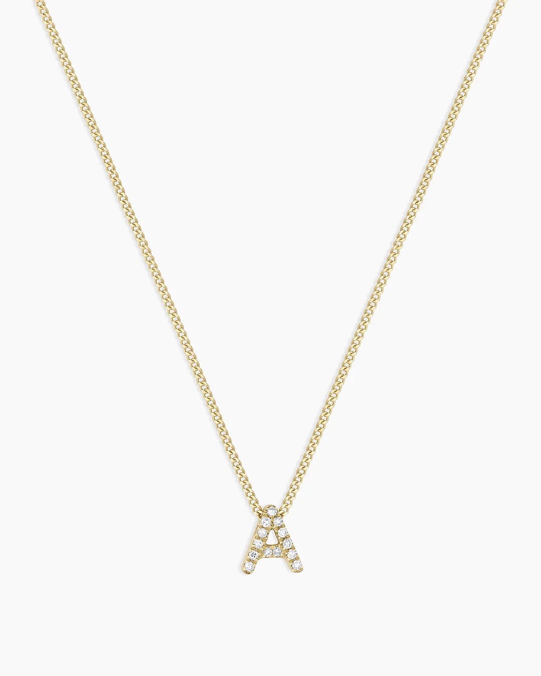 Diamond Alphabet Necklace in 14K Gold