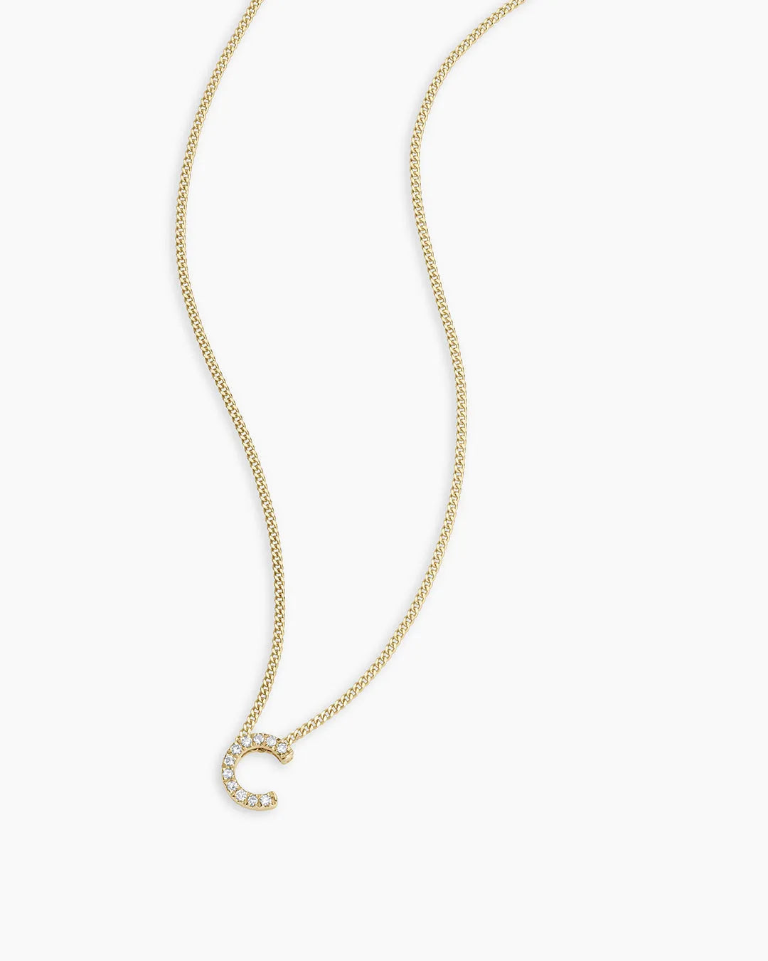 Diamond Alphabet Necklace in 14K Gold