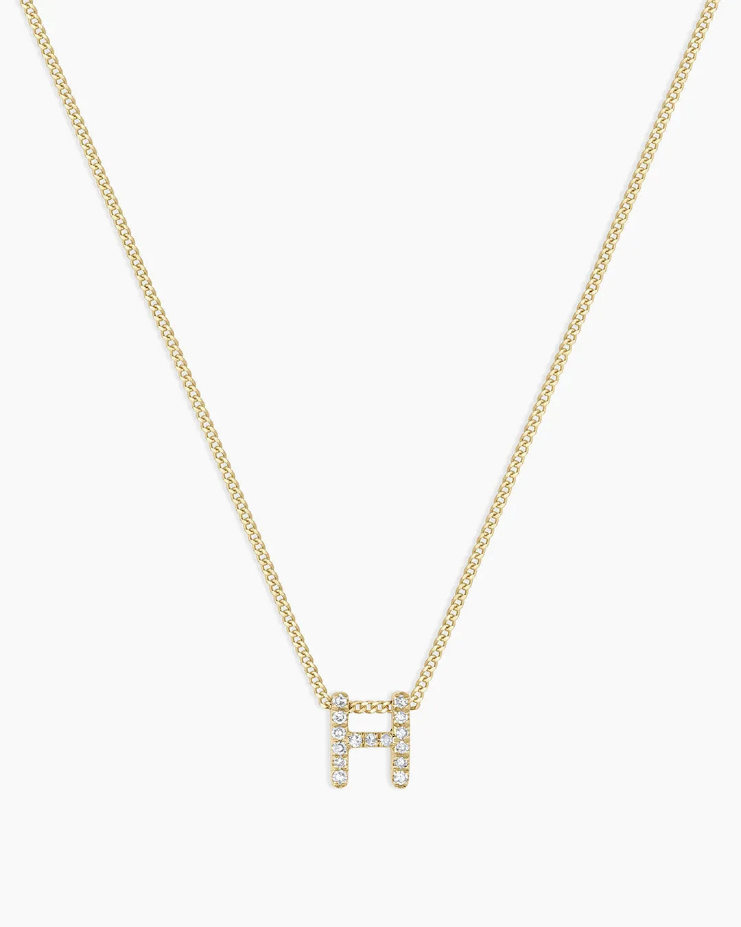 Diamond Alphabet Necklace in 14K Gold