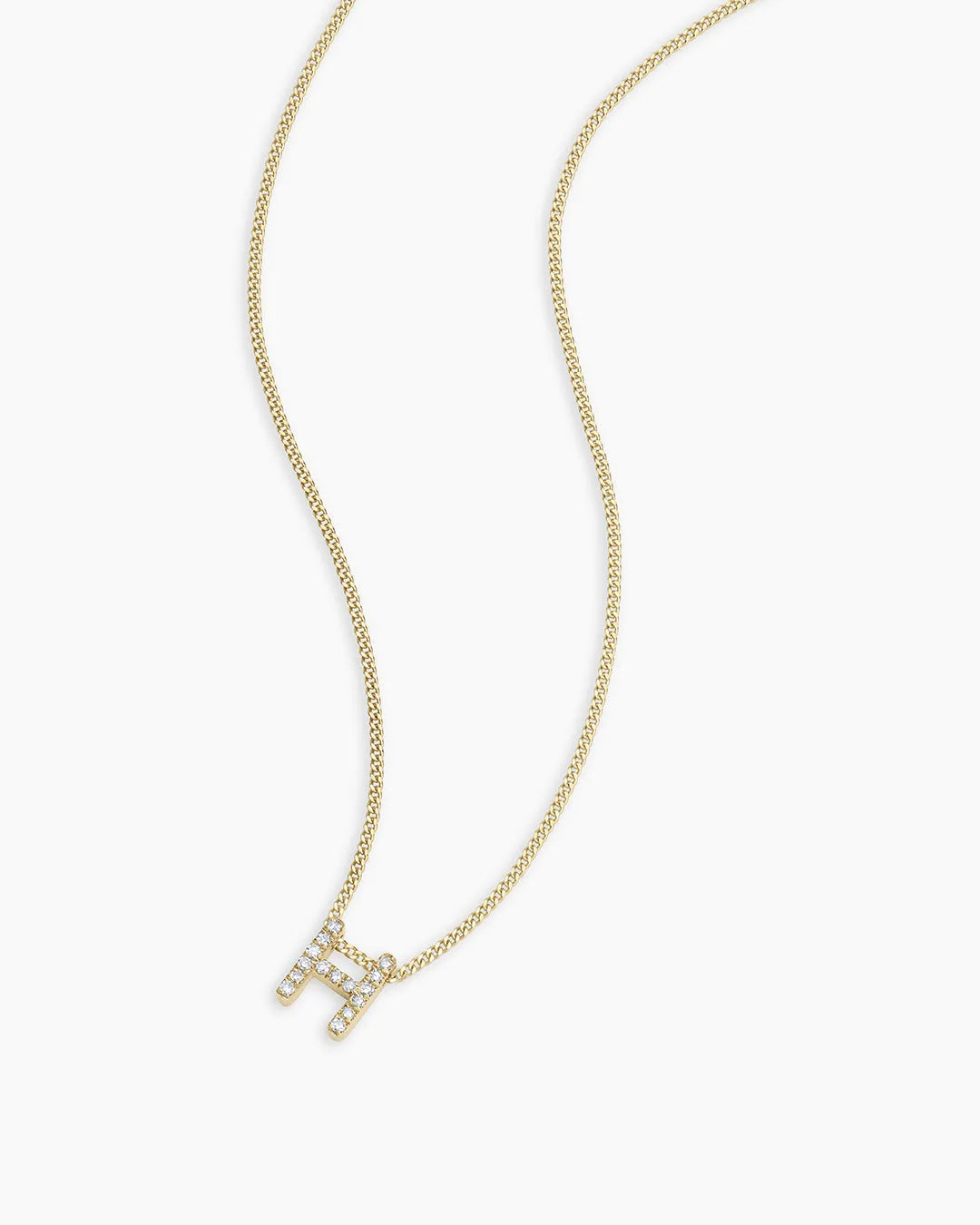 Diamond Alphabet Necklace in 14K Gold