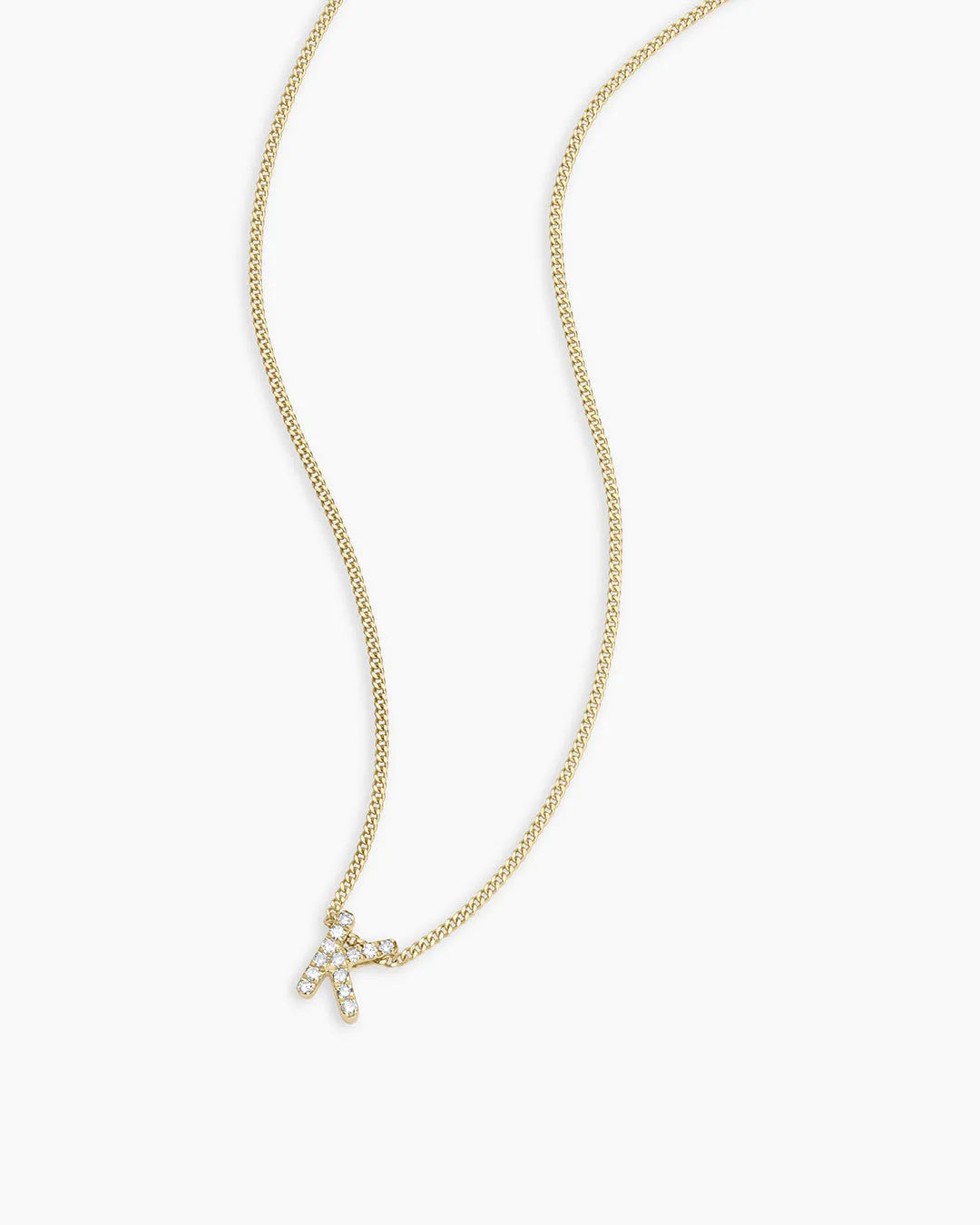 Diamond Alphabet Necklace in 14K Gold