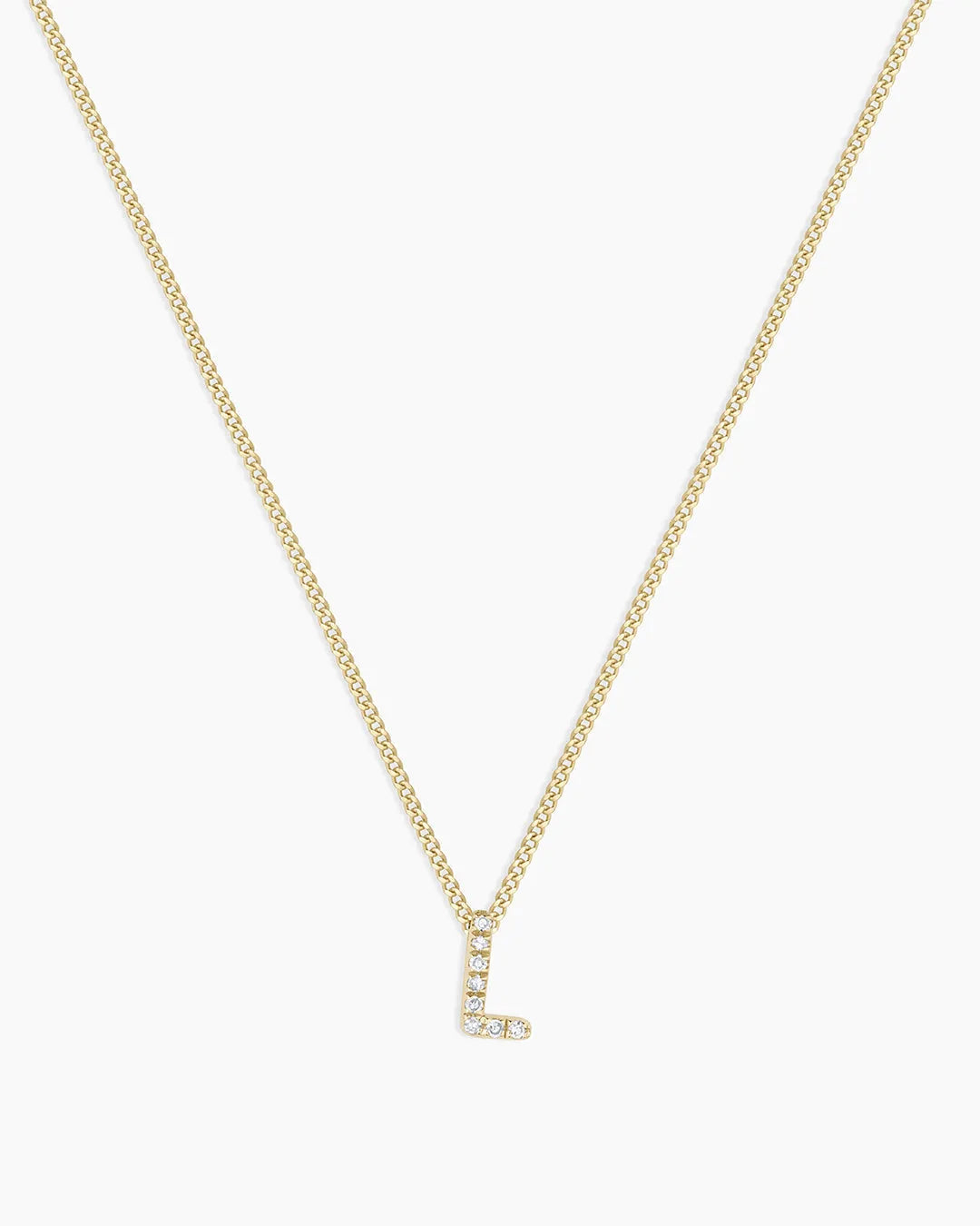 Diamond Alphabet Necklace in 14K Gold