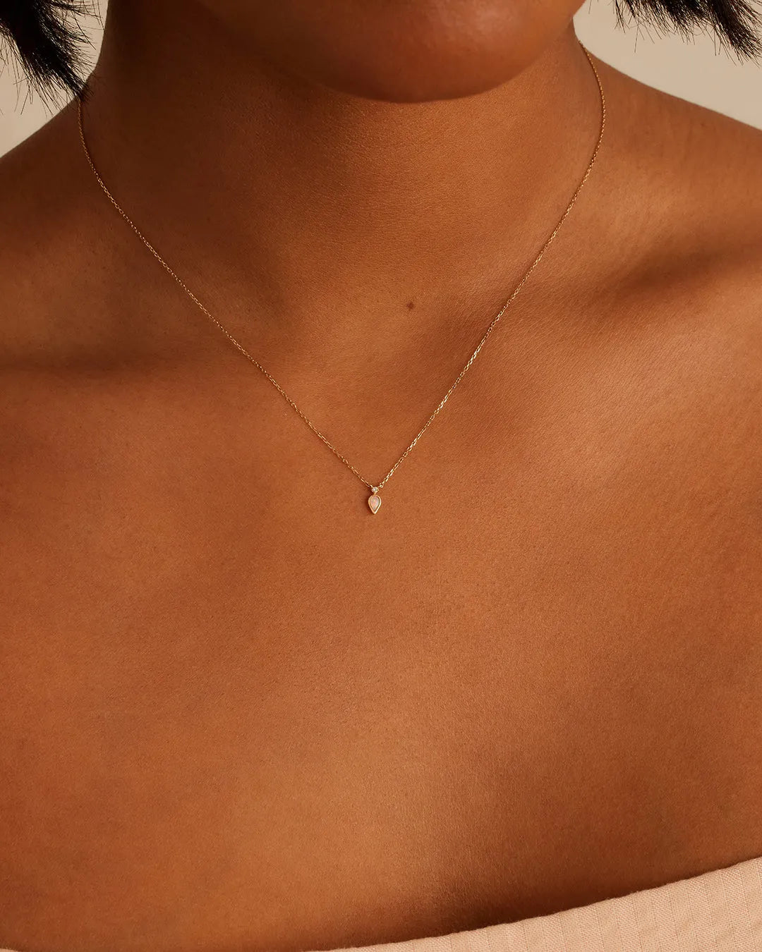 Diamond and Opal Necklace in 14K Gold