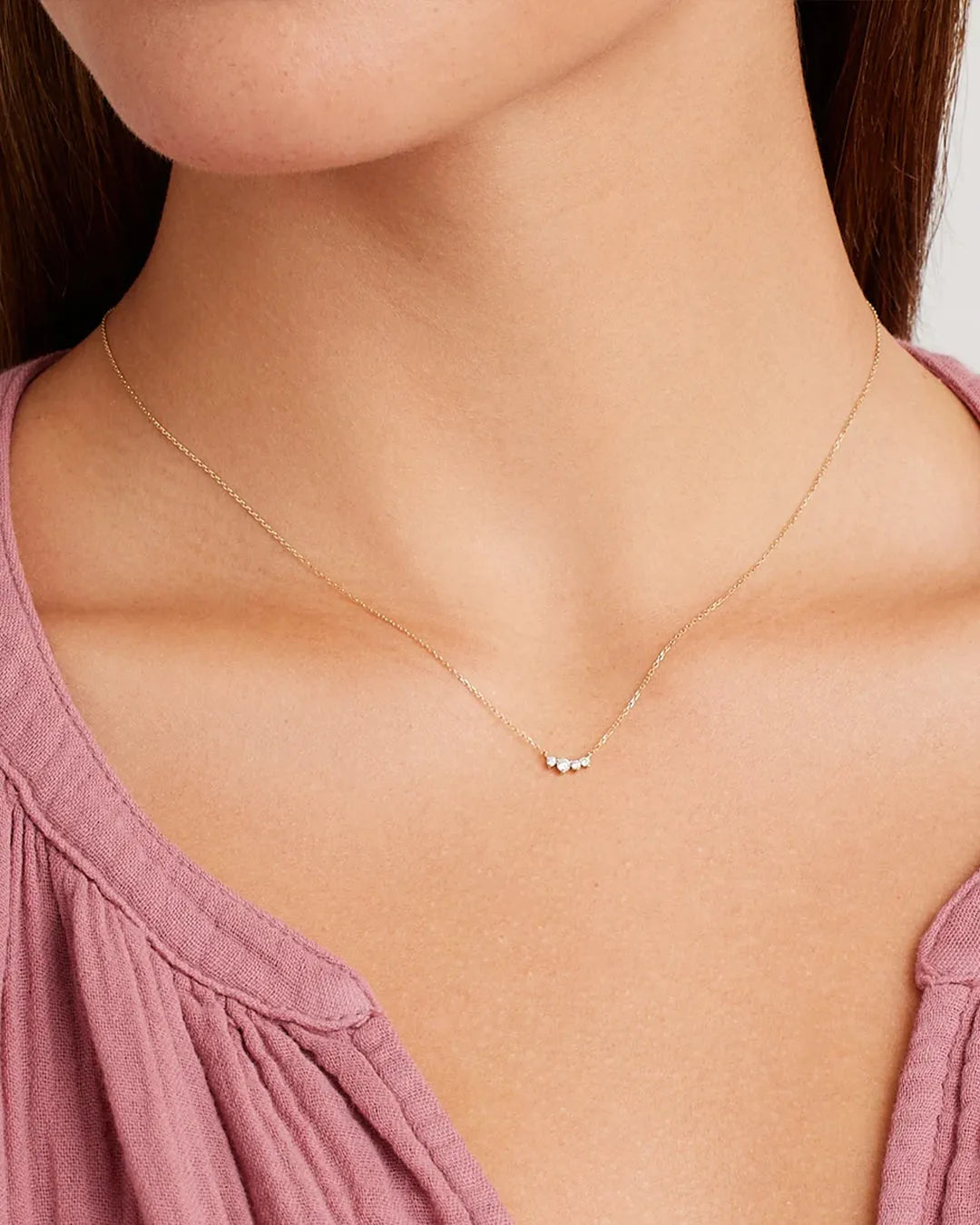 Diamond Cluster Necklace in 14K Gold