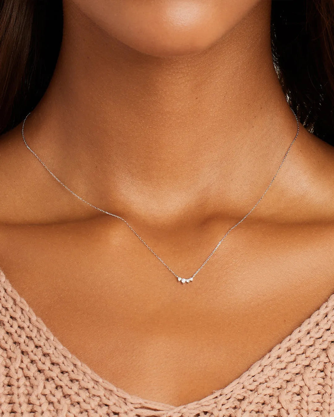 Diamond Cluster Necklace in 14K Gold