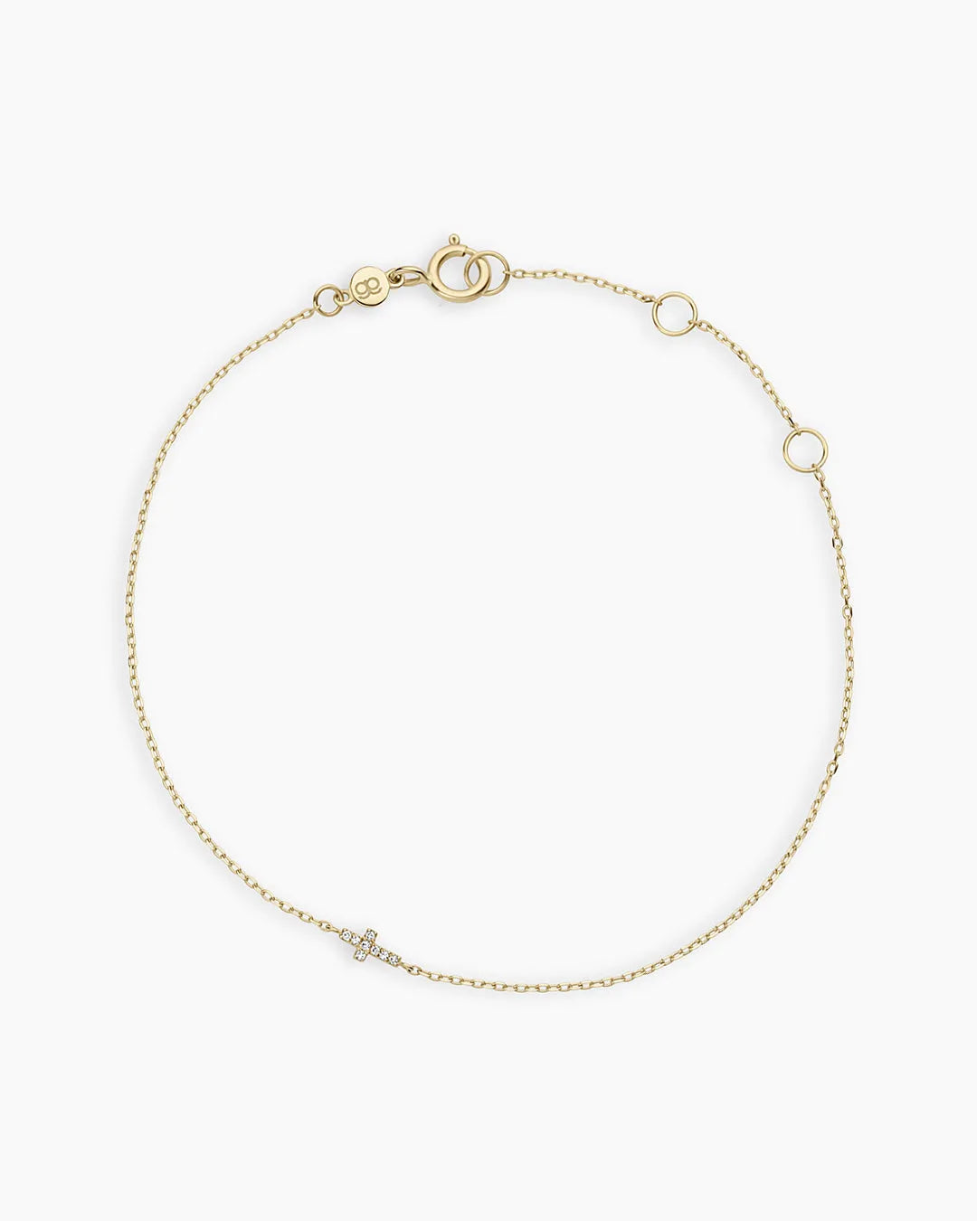 Diamond Cross Bracelet in 14K Gold