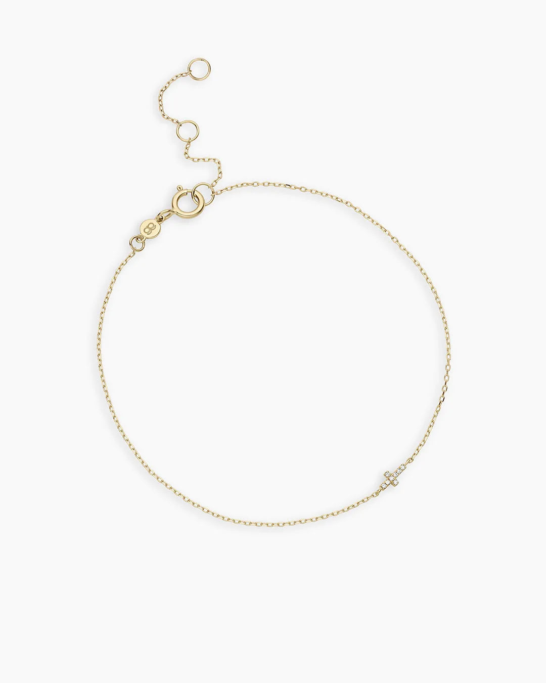 Diamond Cross Bracelet in 14K Gold
