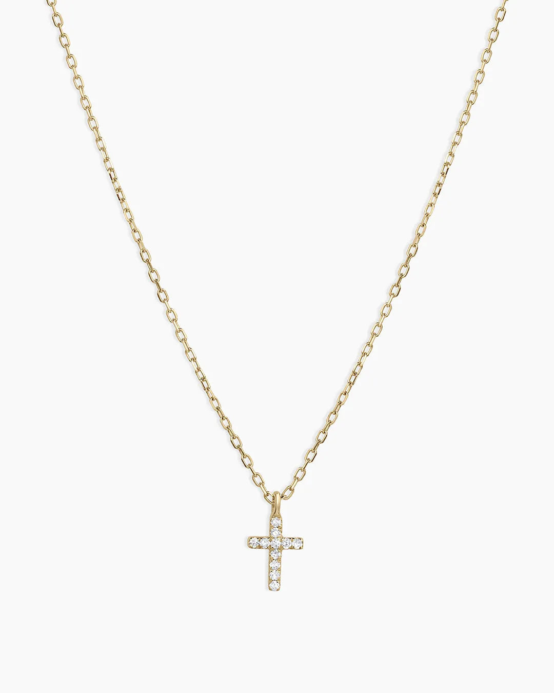 Diamond Cross Necklace in 14K Gold