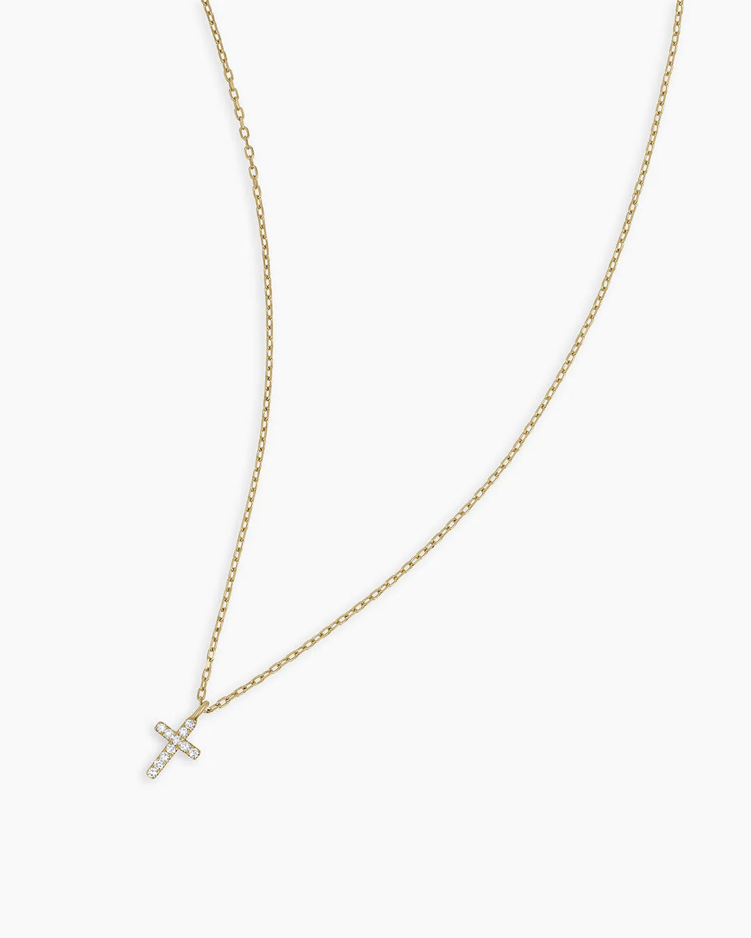 Diamond Cross Necklace in 14K Gold