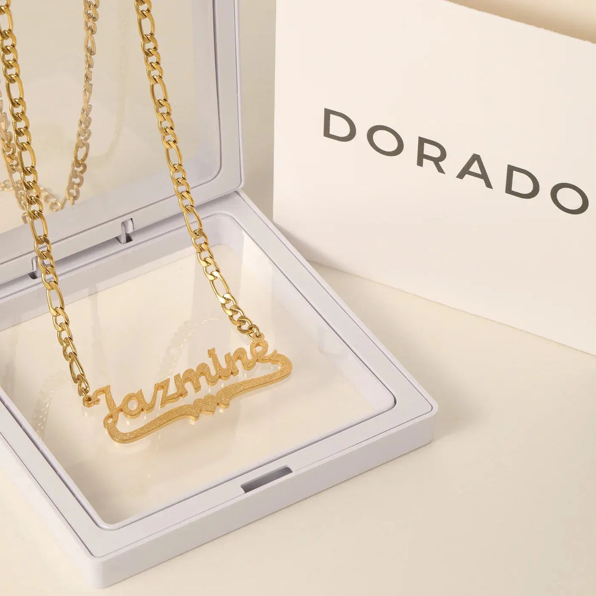 Diamond Cut Heart Name Necklace