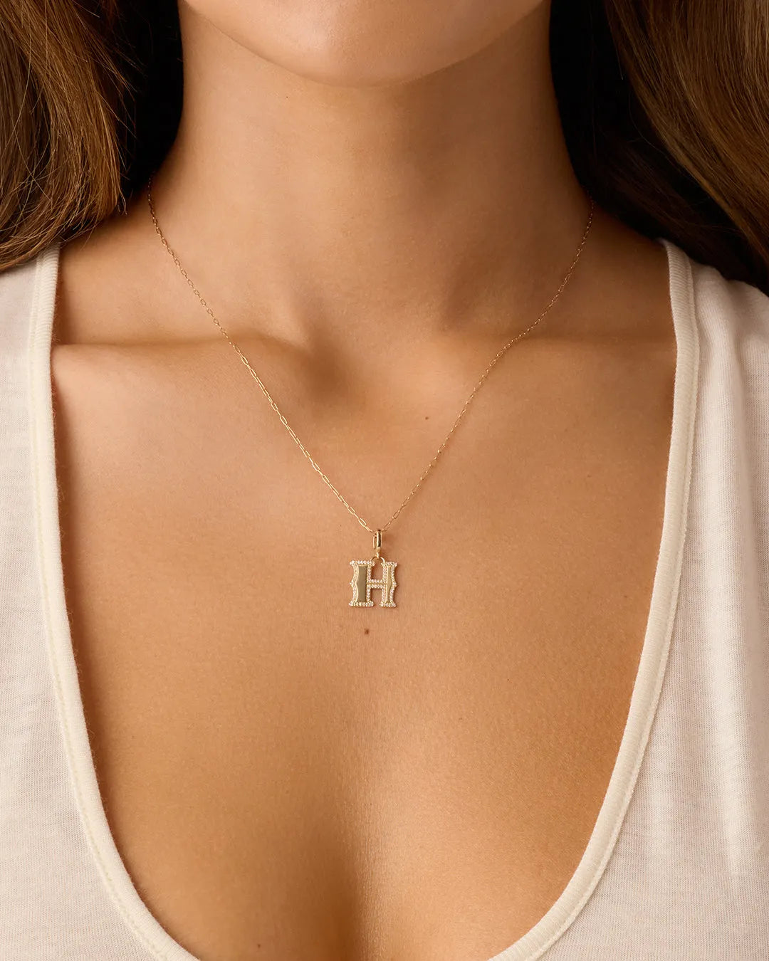 Diamond Era Alphabet Charm in 14K Gold