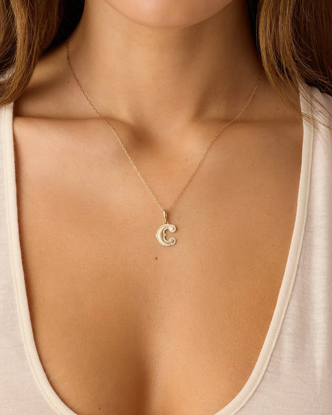 Diamond Era Alphabet Charm in 14K Gold