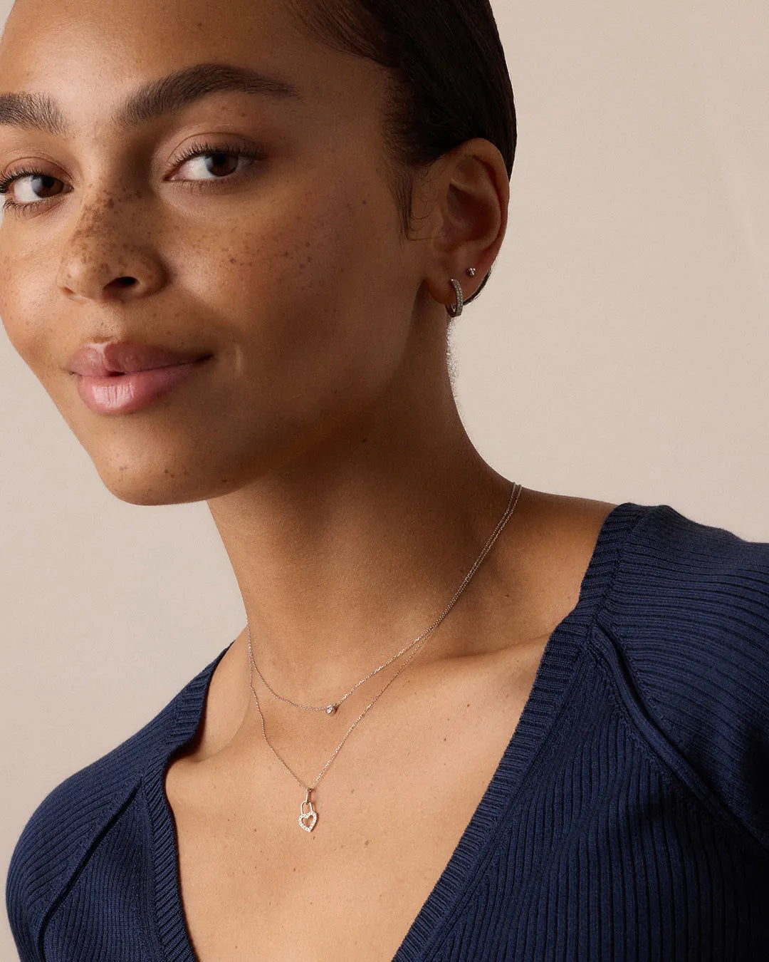 Diamond Heart Padlock Charm in 14K Gold